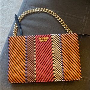 Brand New VS multicolored woven bag w gold chain